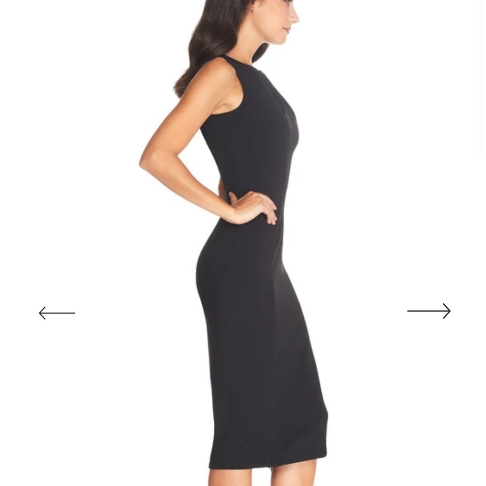 Dress the Population Black Midi Dress with Slit - Picture 3 of 4